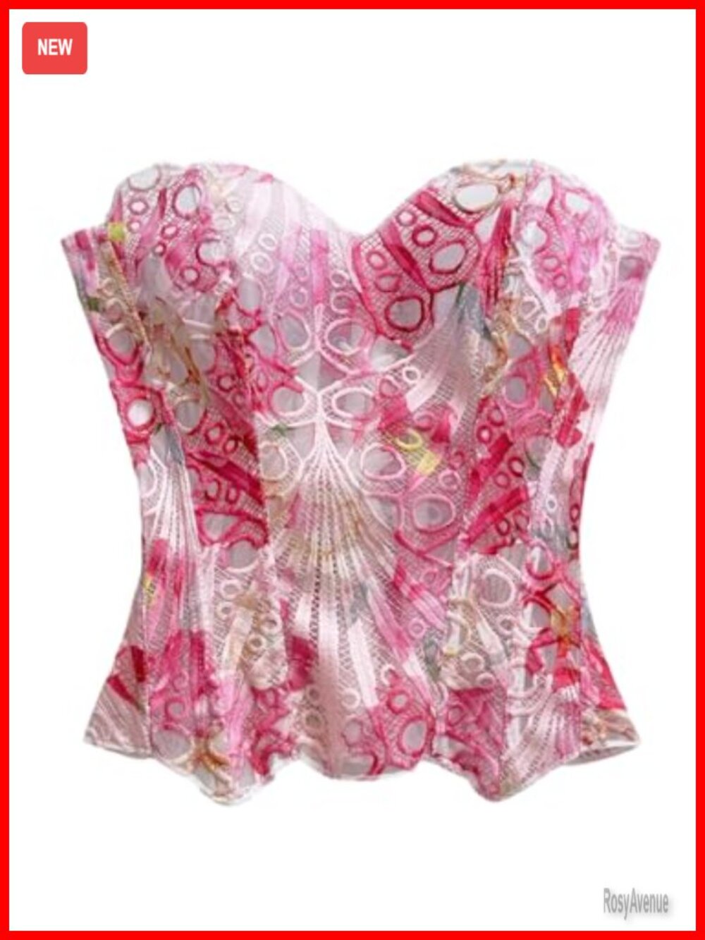 Lace Corset Top Strapless Mesh Bustier Lace Up Back Going Out Top